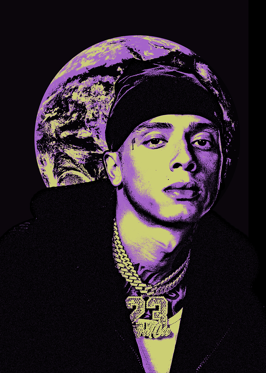Earth Go Hard Rapper 'Rapper with Earth' Poster, picture, metal print, paint by Tresno ...