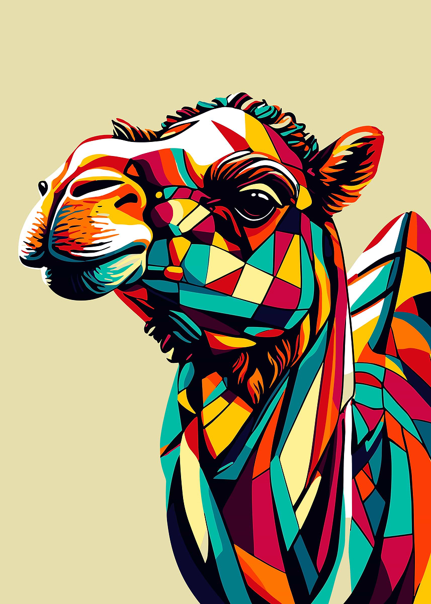 Camel Pop Art wpap' Poster, picture, metal print, paint by haha ha