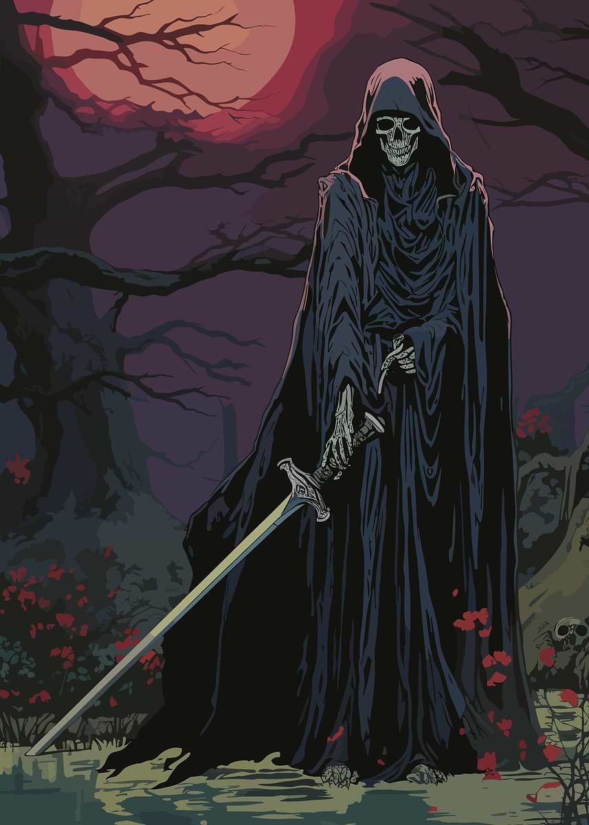 Grim Reaper Sword Dark Fantasy' Poster, picture, metal print
