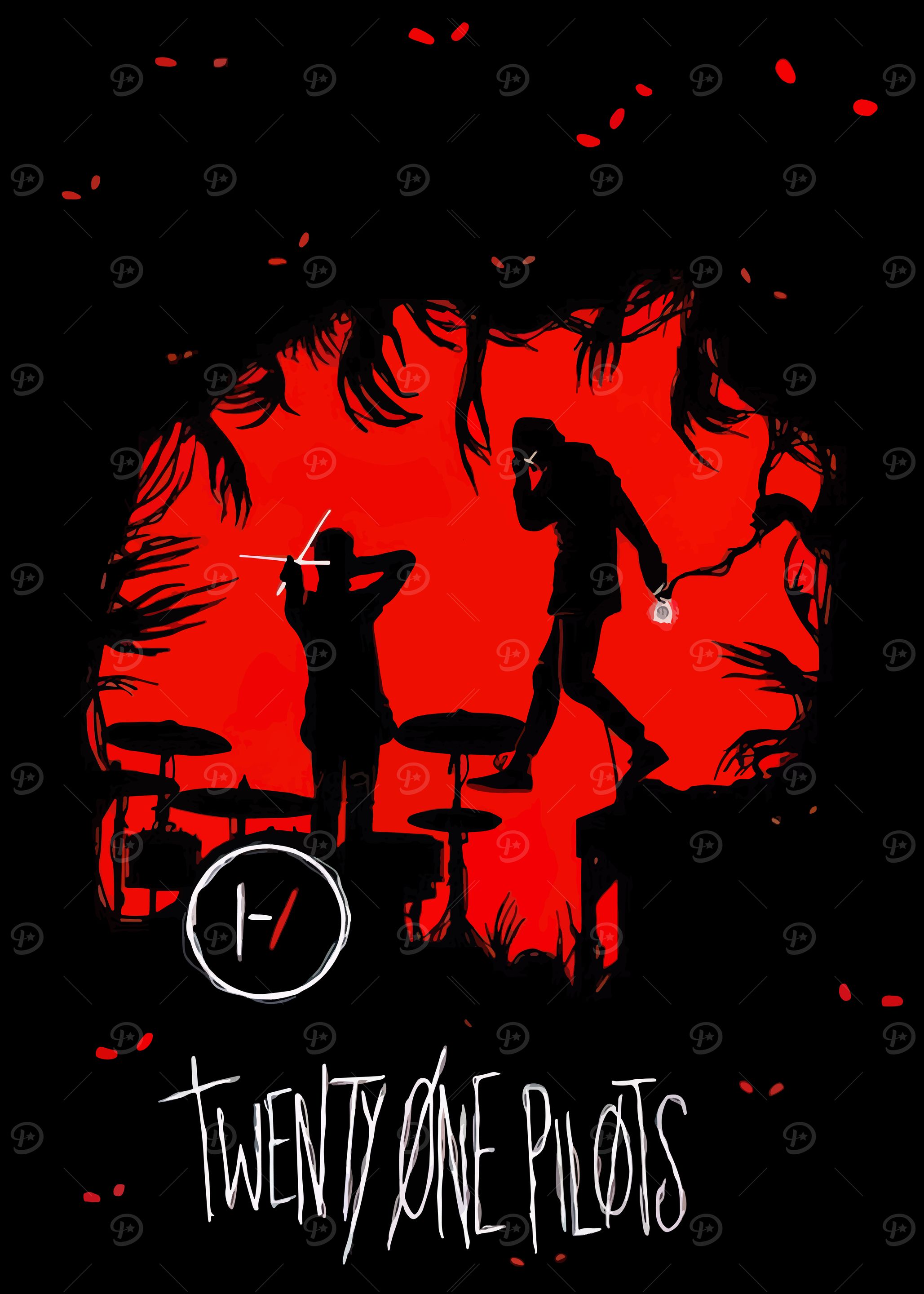 Twenty One Pilots Band Art' Poster, picture, metal print, paint by