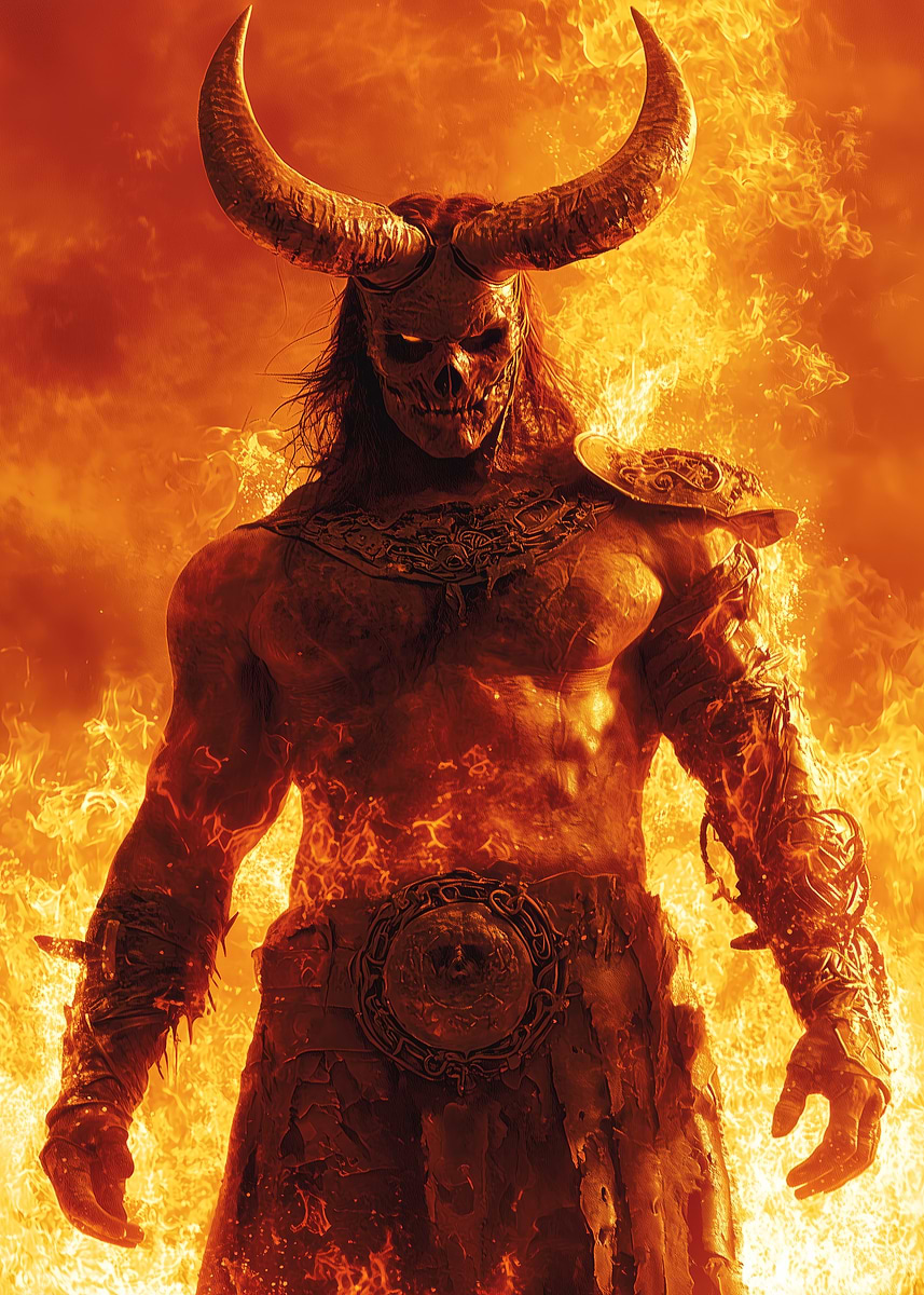 'Fiery Demon Warrior' Poster, picture, metal print, paint by Tesiga ...