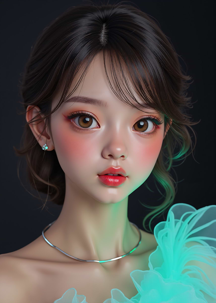 'Stunning Digital Portrait of Ethereal Beauty with Big Expressive Eyes ...
