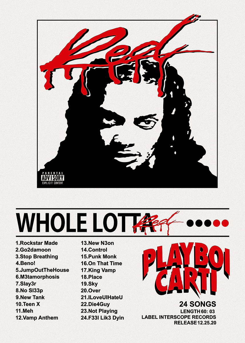 Play boi carti ポスター　B1サイズ　最終値下げ Playboi Carti – Inked Posters
