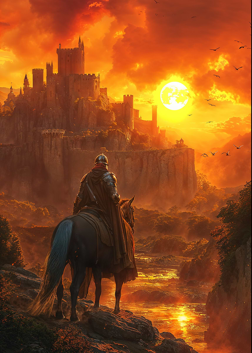 The Kingdom's Twilight — from the Forgotten Fantasy Realms collection, a Pixaverse metal print