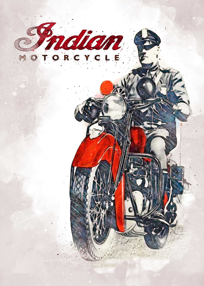 Indian Motorcycle Poster, Picture & Metal Print – Motorcycles