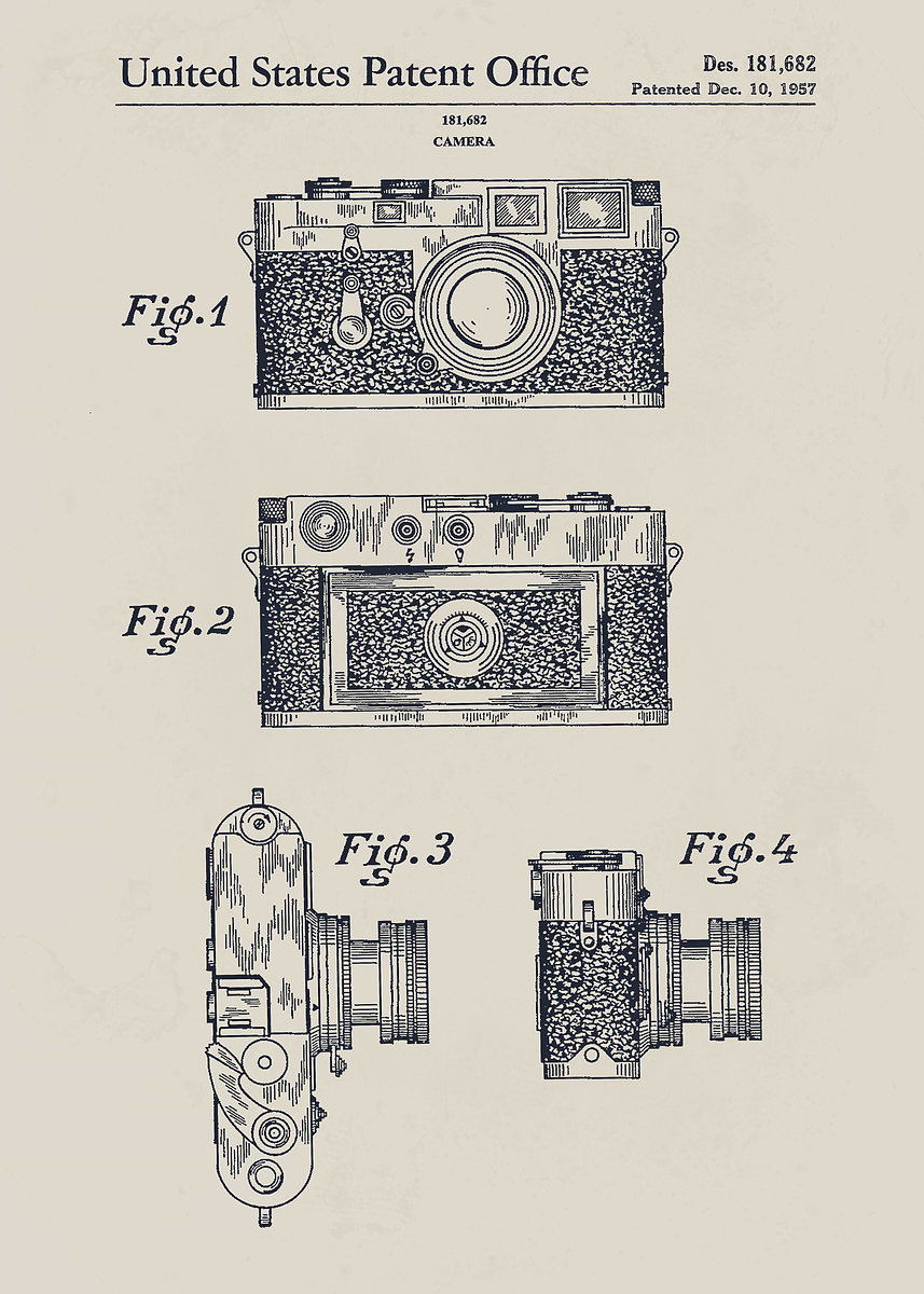 Leica Camera Patent Illustration' Poster, picture, metal print