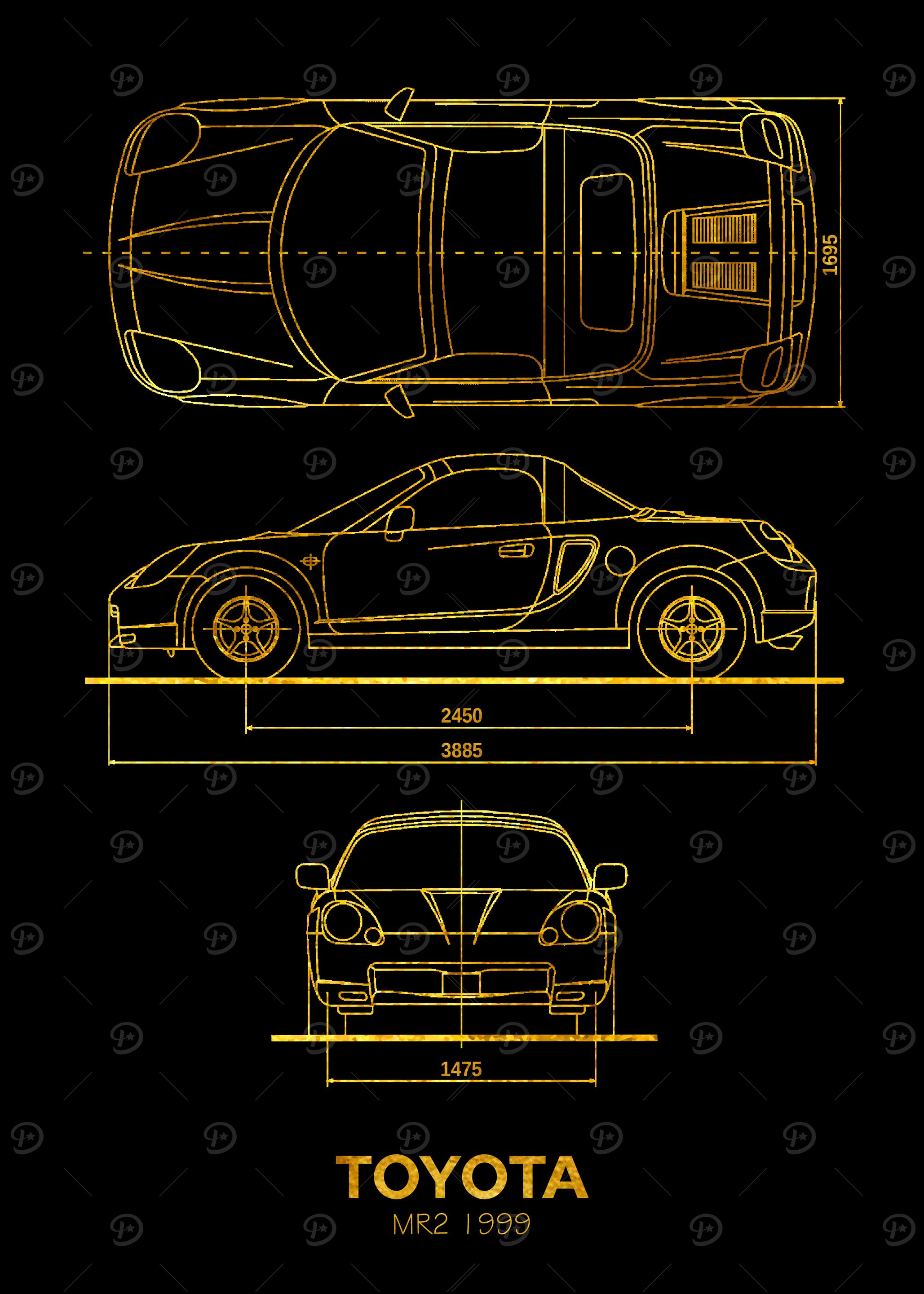 Toyota MR2 1999 Poster, Picture & Metal Print – Sports Cars | Displate