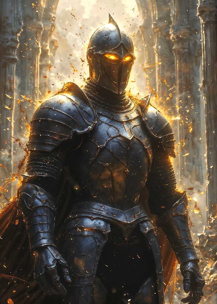 Fast Knight 'Fiery Knight' Poster, picture, metal print, paint by Krzysztof ...