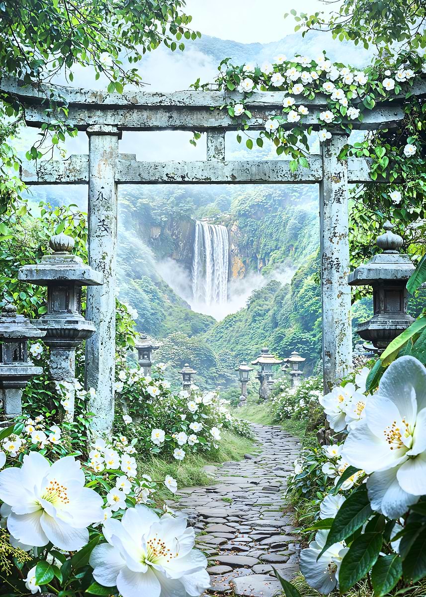 Sarutahiko's Sacred Path — from the Soul Of Japan collection, a Pixaverse metal print
