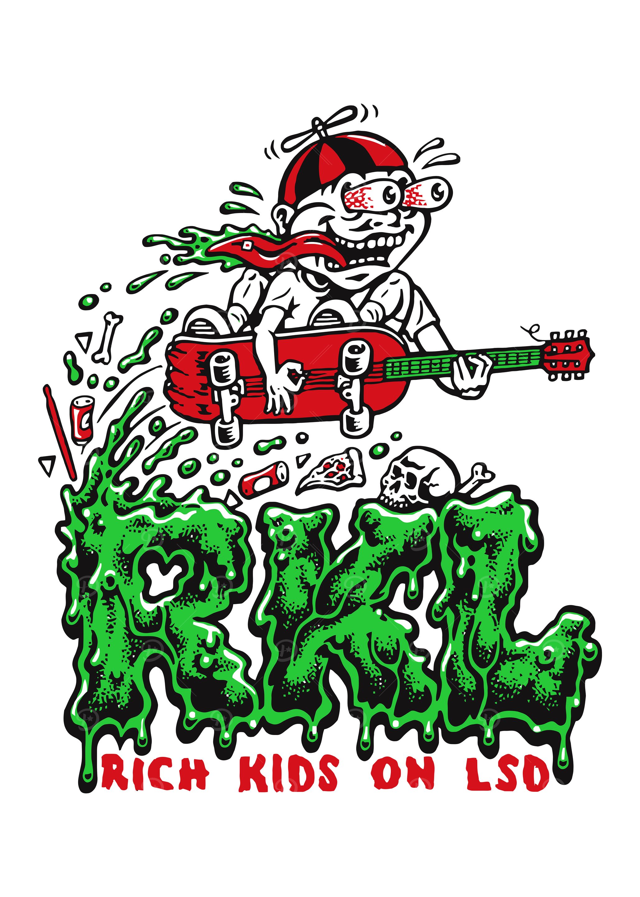 レアカラー Rick Kids on LSD rkl hardcore RICH KIDS on LSD band RKL Tour Tee Cotton Adult T-Shirt | eBay