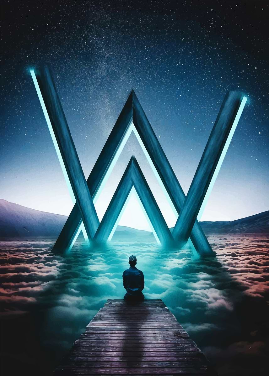 Alan Walker Logo in the Sky' Poster, picture, metal print, paint