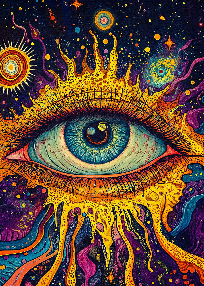 Cosmic Eye Painting' Poster, picture, metal print, paint by Ria