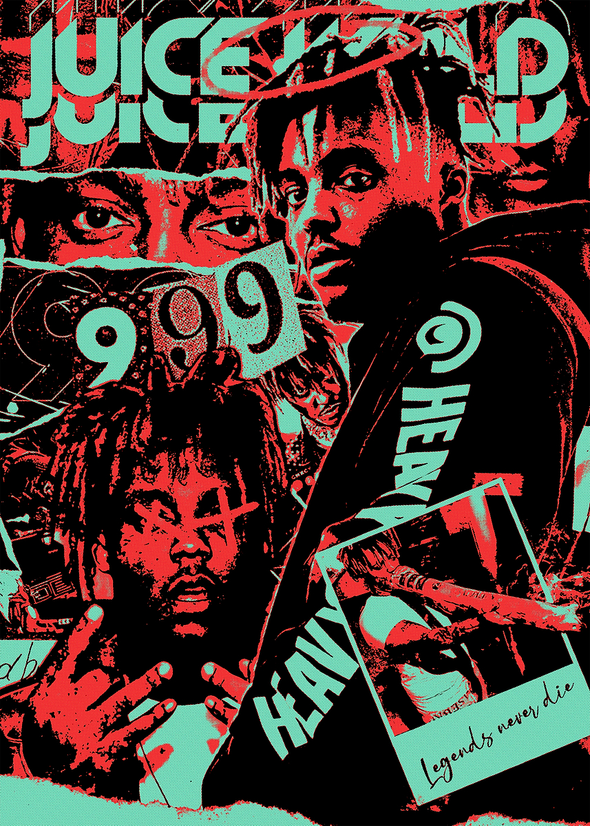 ポスター Juice Wrld poster Juice WRLD - Fighting Demons Album Cover Poster - High