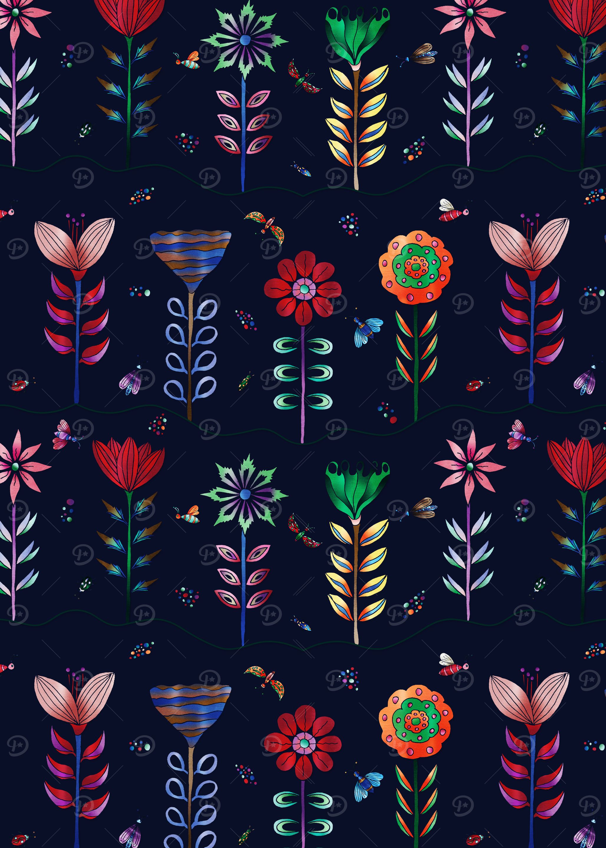'Colorful Floral Pattern' Poster, picture, metal print, paint by Cesar ...