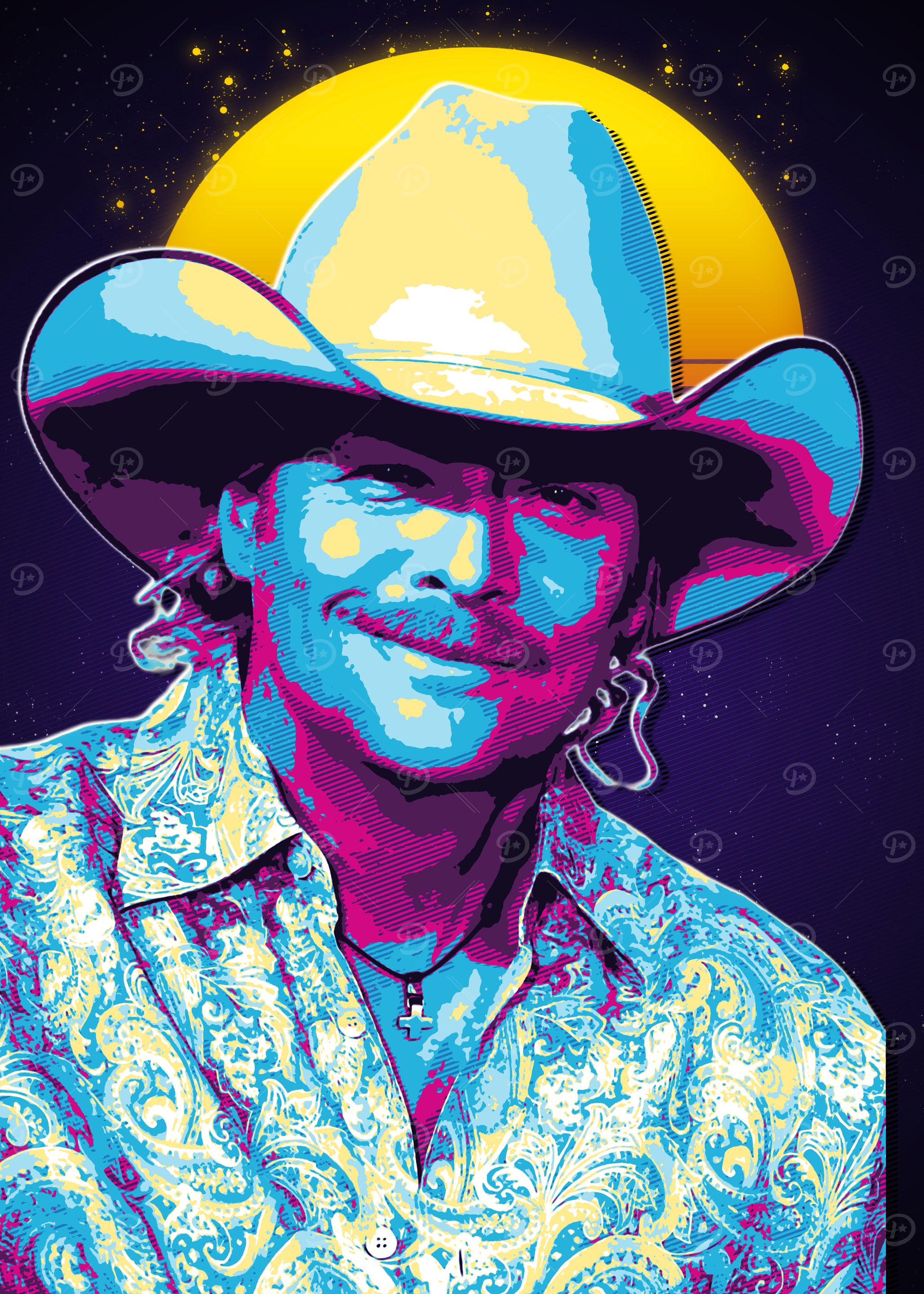 Alan Jackson' Poster, picture, metal print, paint by maxmoen