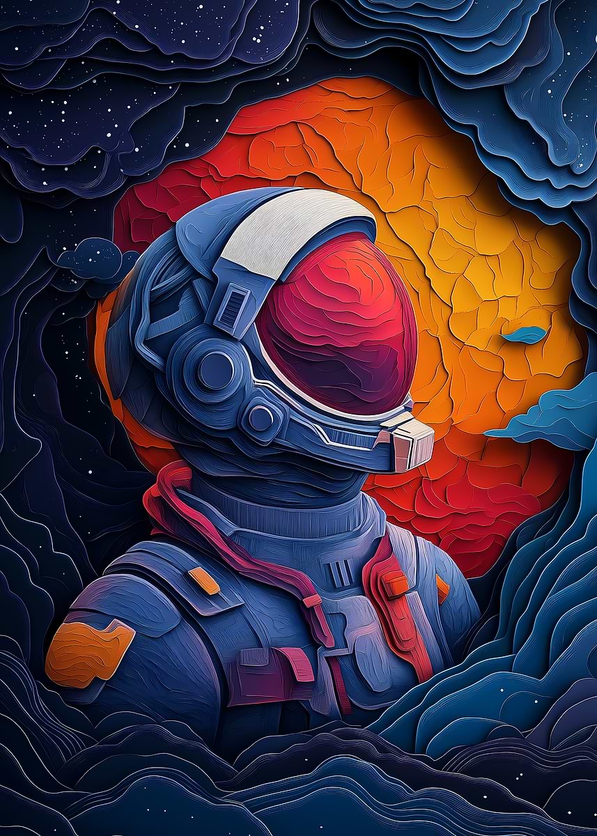 'Astronaut in Space' Poster, picture, metal print, paint by Rick E ...