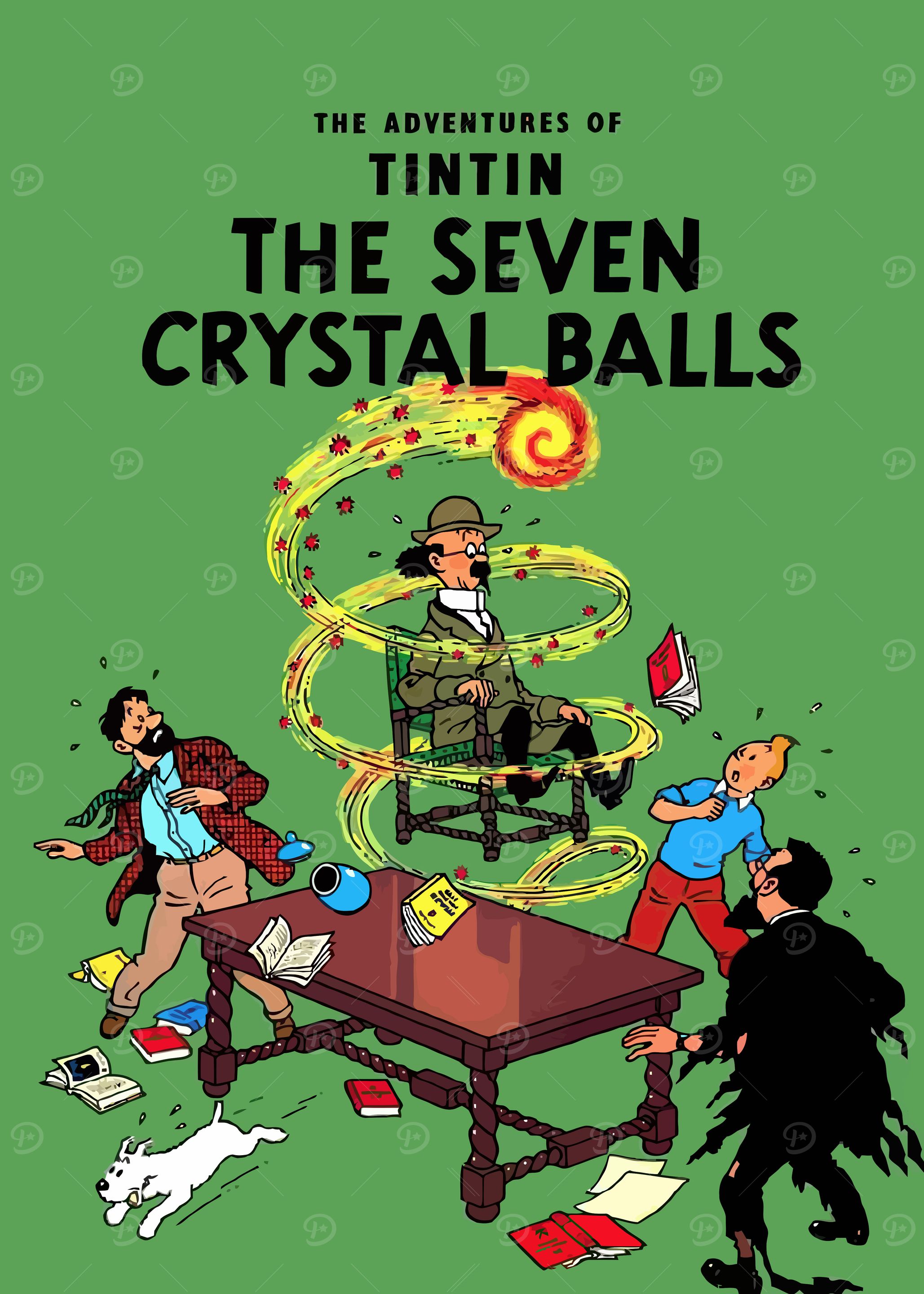 Tintin Seven Crystal Balls Cover' Poster, picture, metal print