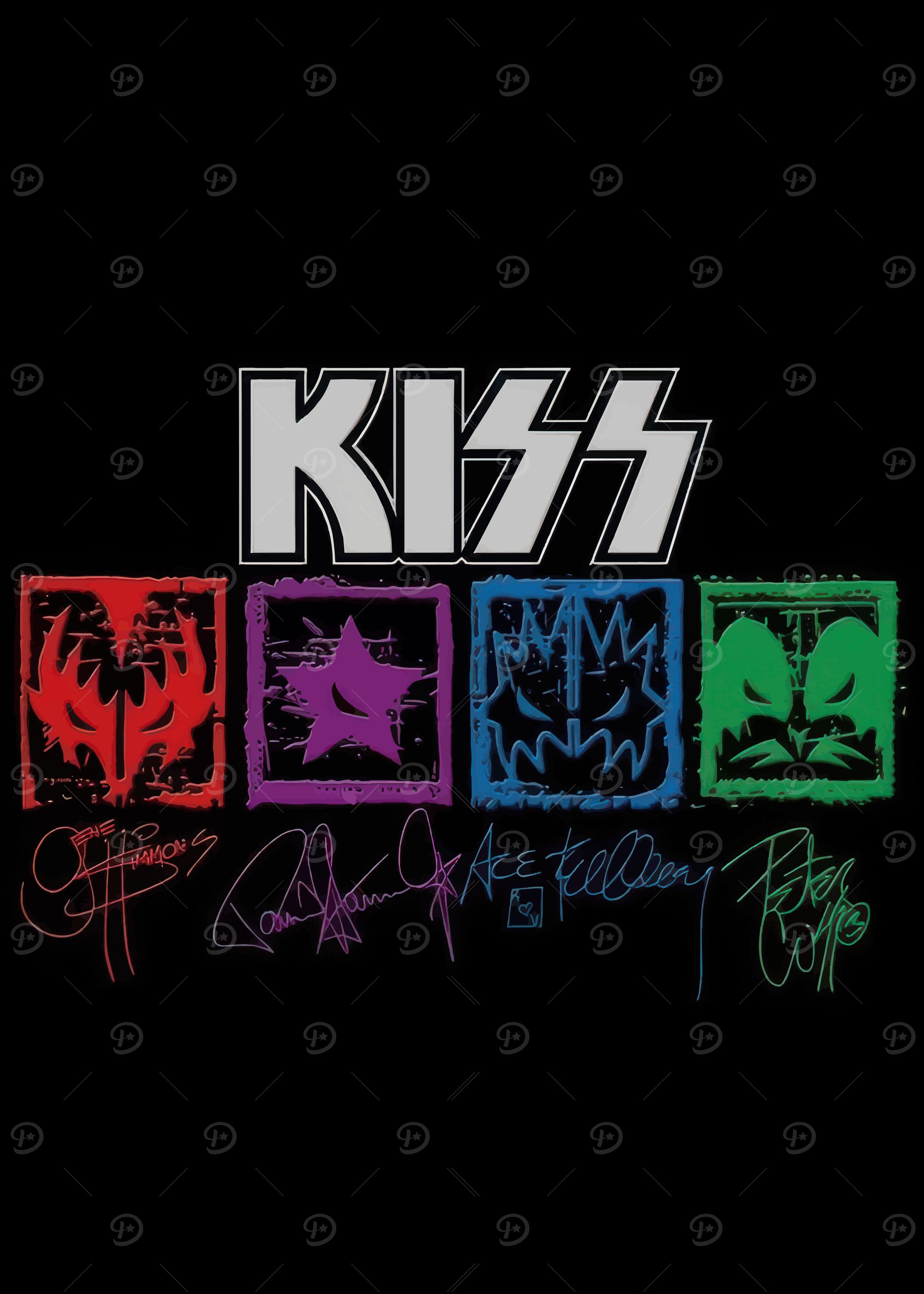 KISS Band Logo with Signatures