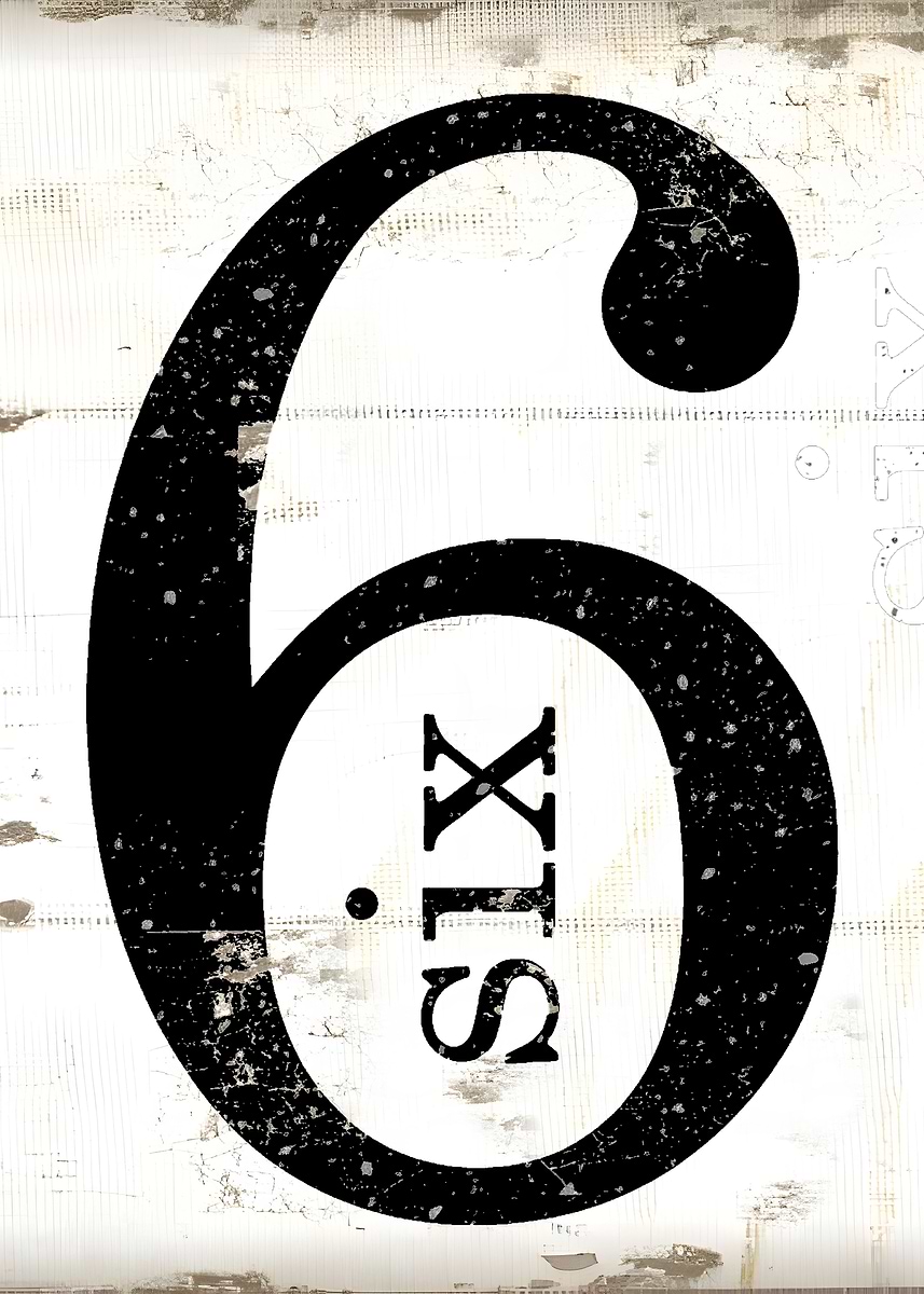 Number Six Wall Art' Poster, picture, metal print, paint by HUGO
