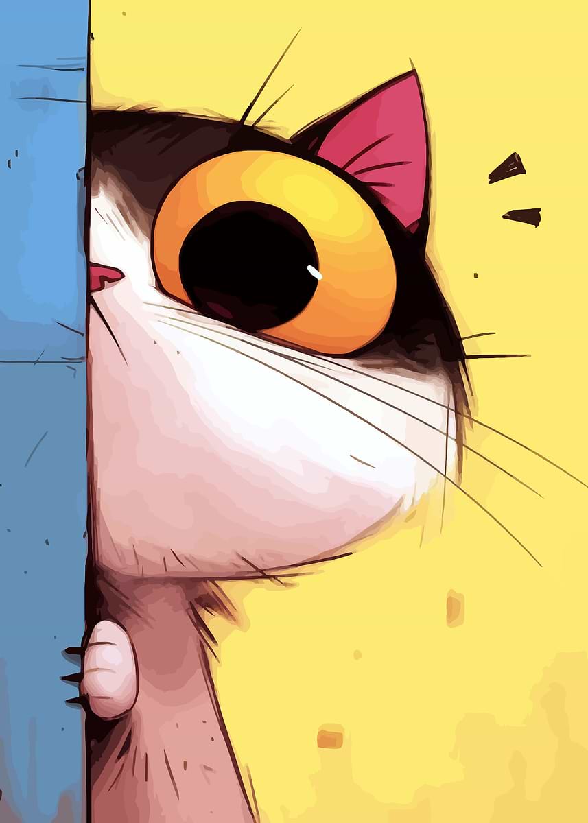 Displate ディスプレイット化け猫　メタルポースター Displate ディスプレイット黒化け猫 メタルポースター Black Cat