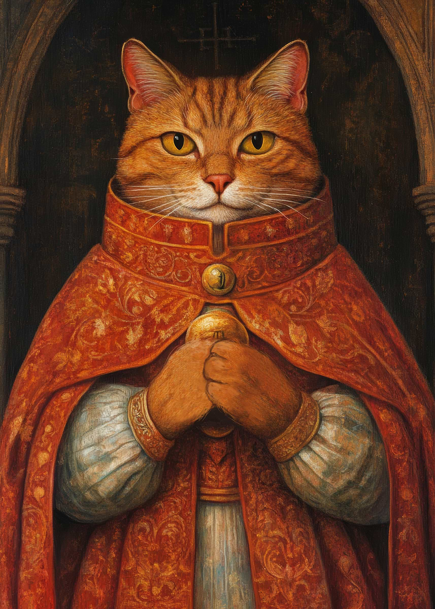 'Cat in Royal Robes' Poster, picture, metal print, paint by The Deep ...