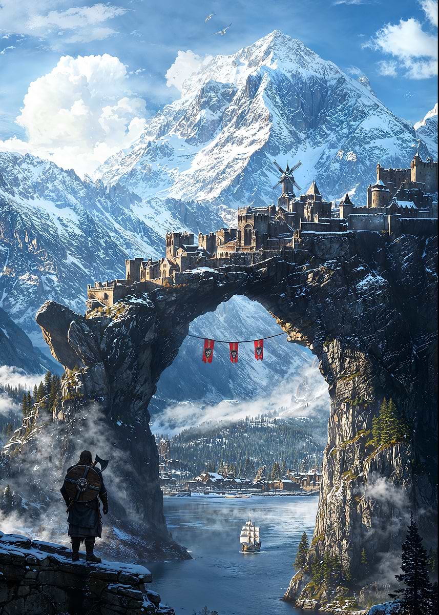 Serenity of Solitude — from the Forgotten Fantasy Realms collection, a Pixaverse metal print
