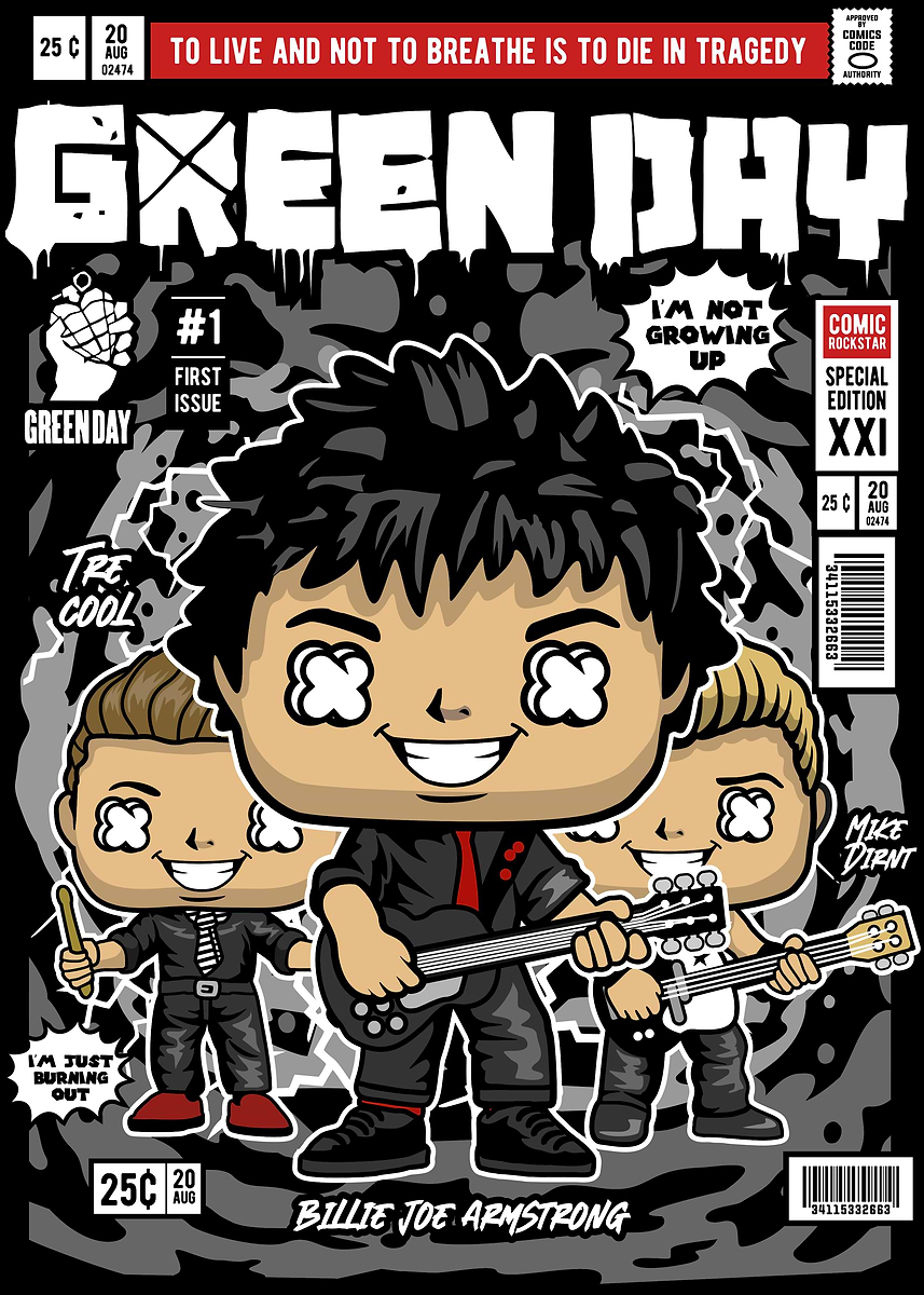 Green Day' Poster, picture, metal print, paint by Rose Art
