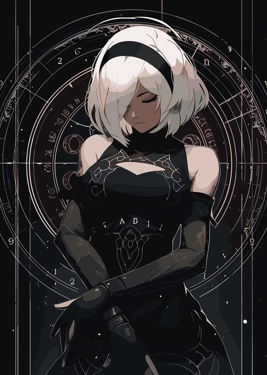 2B Nier Automata' Poster, picture, metal print, paint by za85645