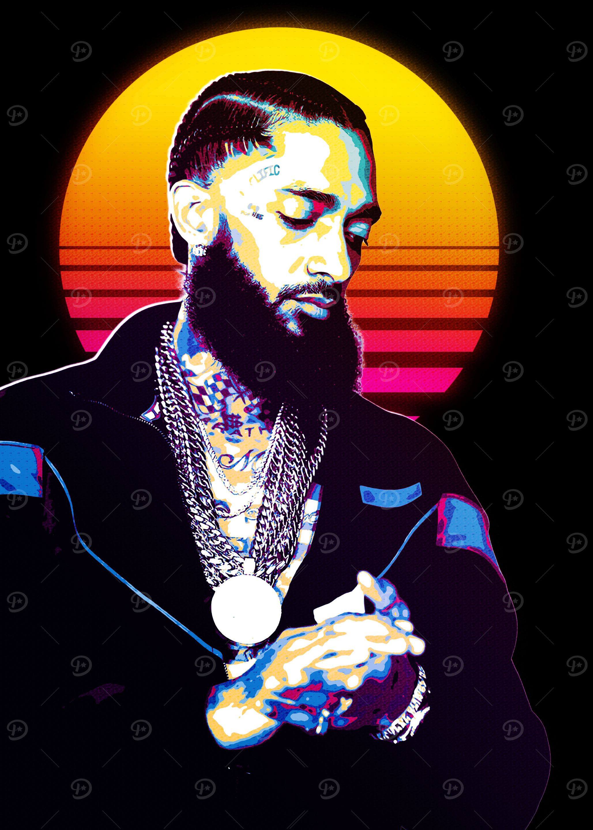 Nipsey Hussle Retro Portrait Poster, Picture & Metal Print – Hip