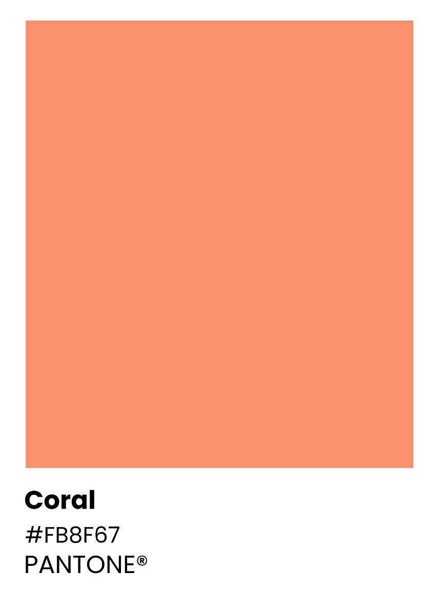 アート・デザイン・音楽 PANTONE Pantone Coral Color Swatch' Poster, picture, metal print, paint by