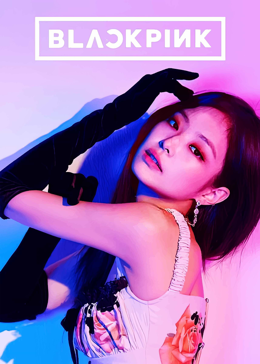 Blackpink Jennie Portrait' Poster, picture, metal print, paint by