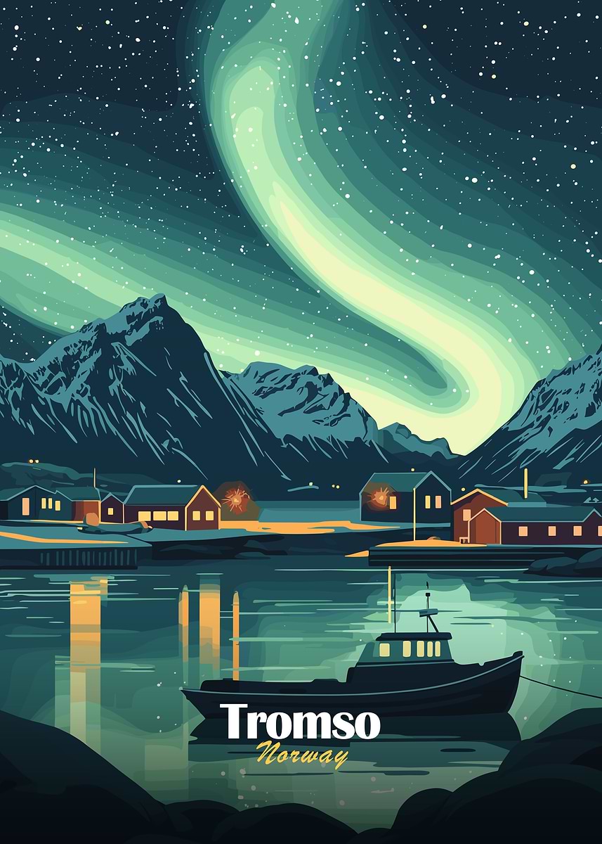 Tromso, Norway Aurora Borealis' Poster, picture, metal print