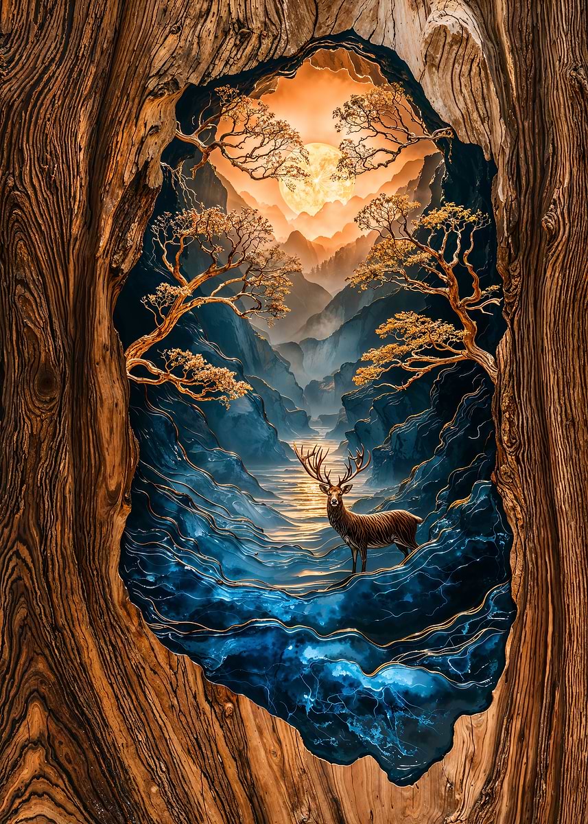 Forest's Heart — from the Enchanted Woodlands collection, a Pixaverse metal print