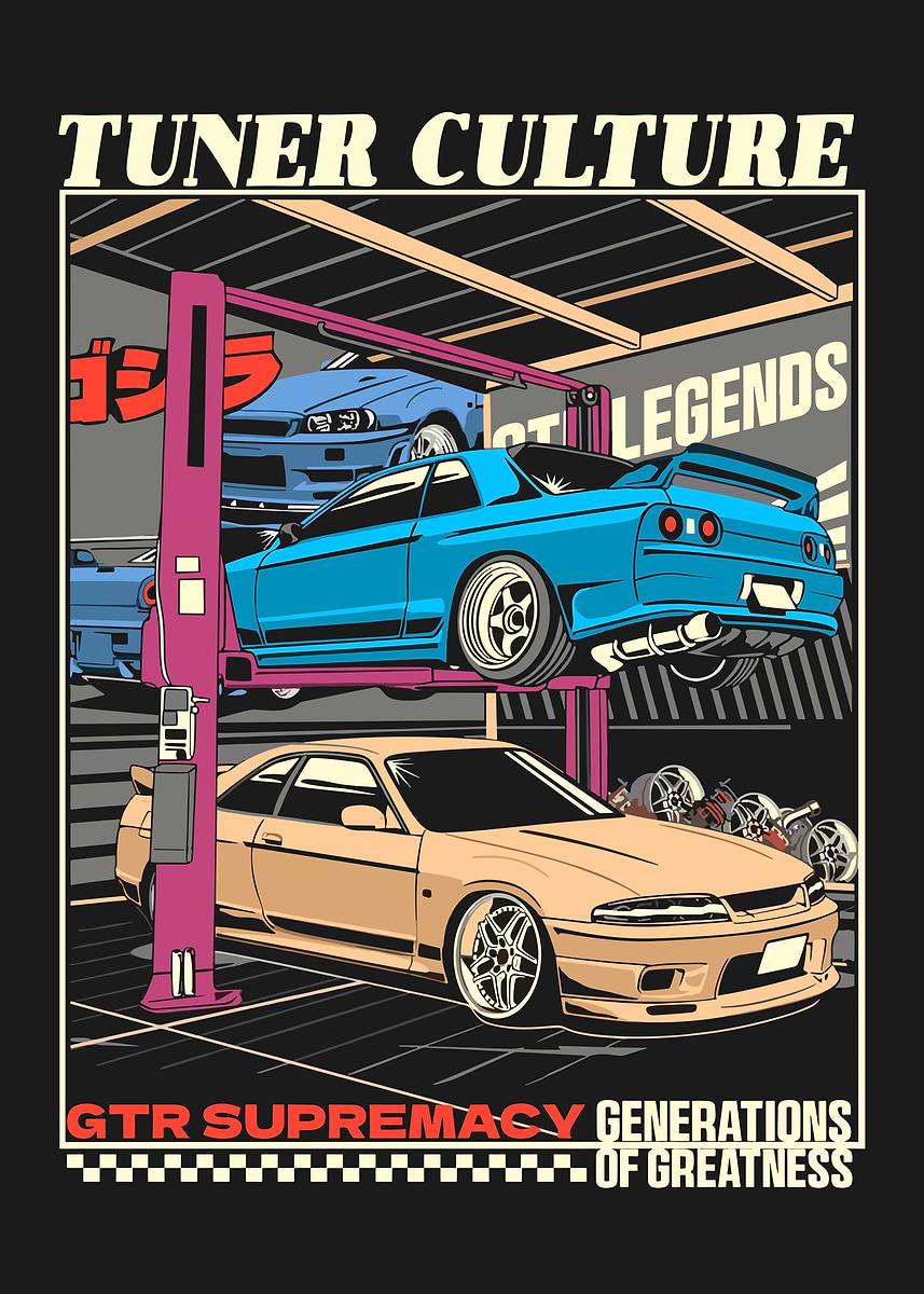 Tuner Culture GTR Poster' Poster, picture, metal print, paint by