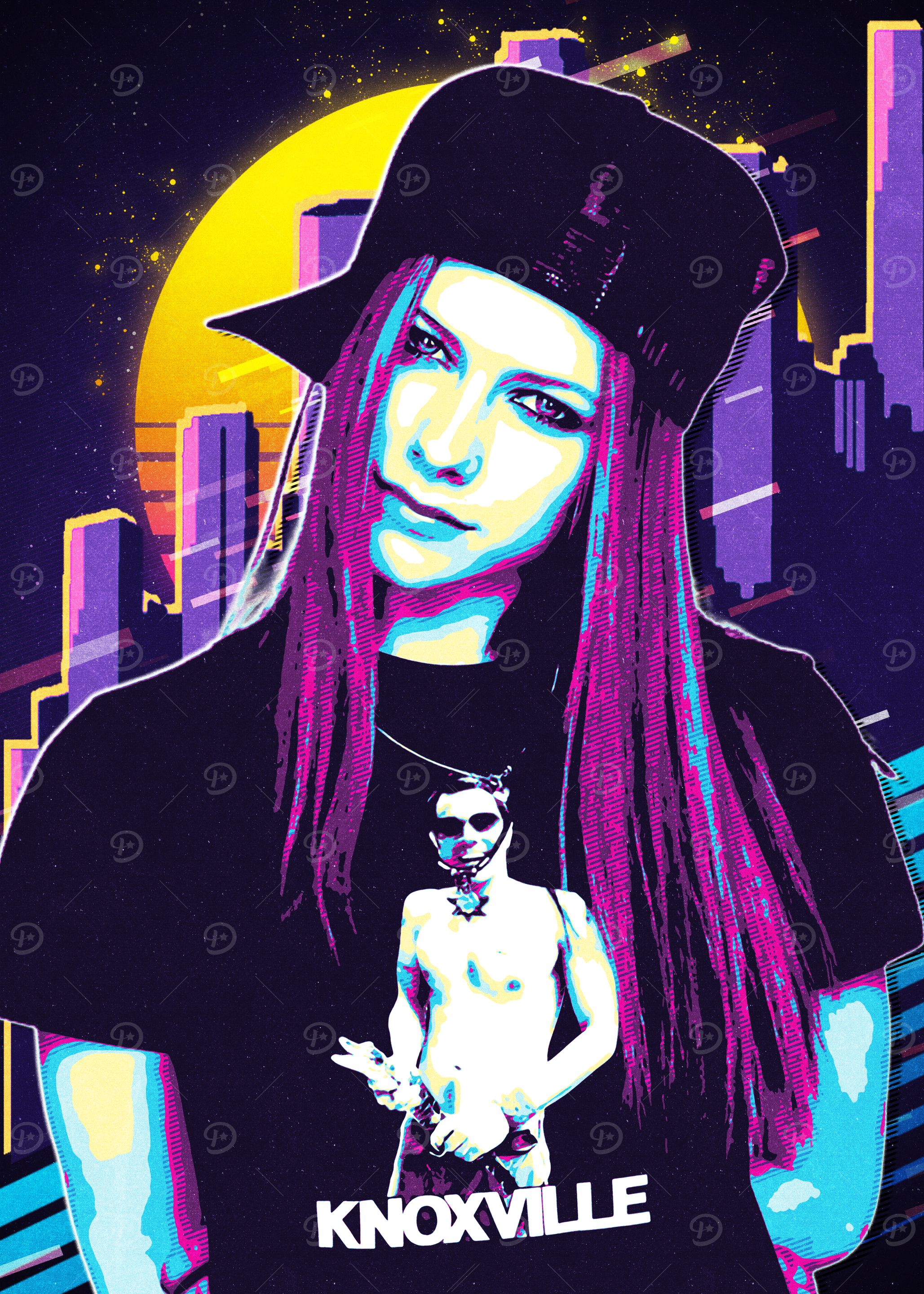 Avril Lavigne Retro Art' Poster, picture, metal print, paint by