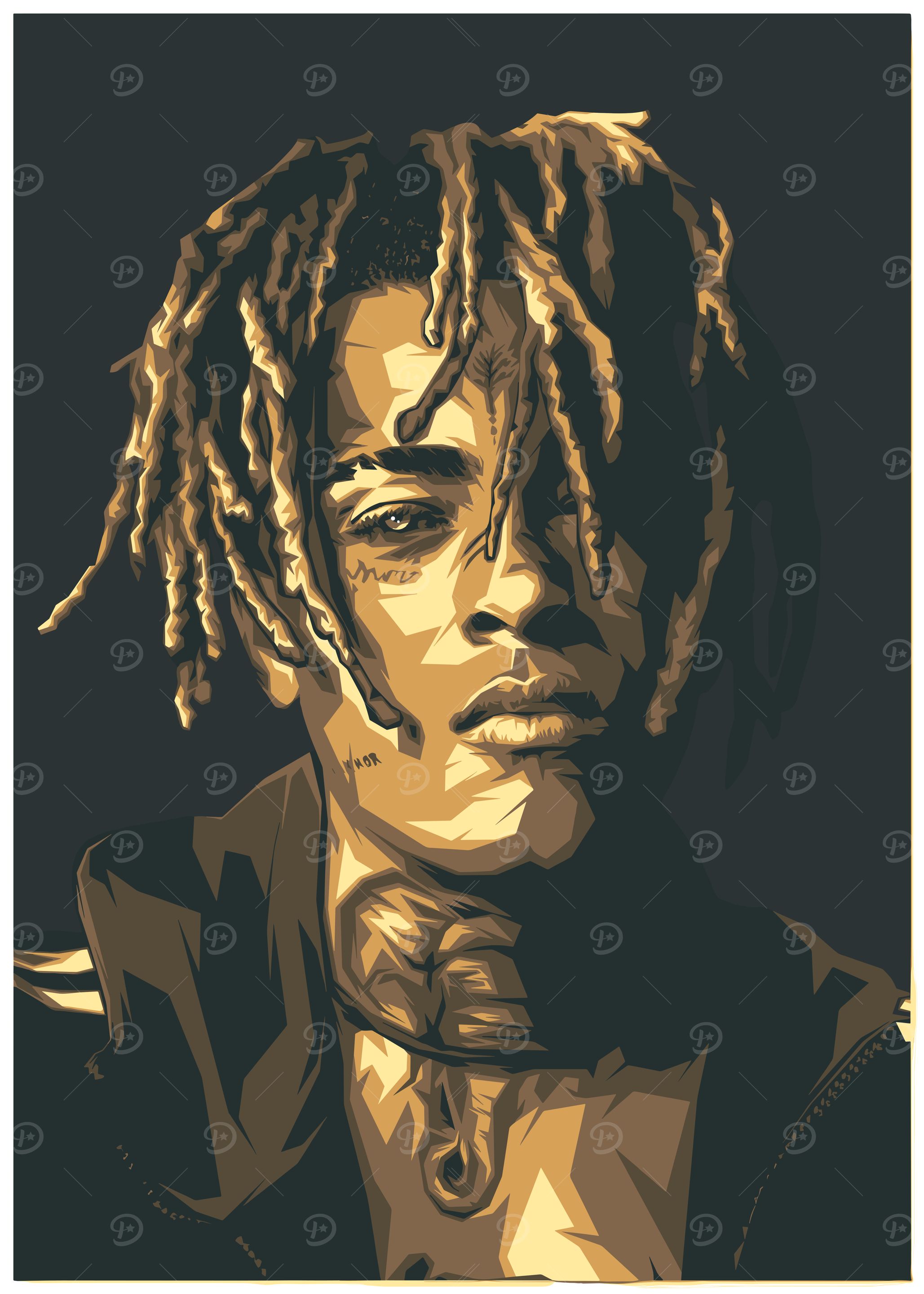 XXXTentacion Portrait' Poster, picture, metal print, paint by