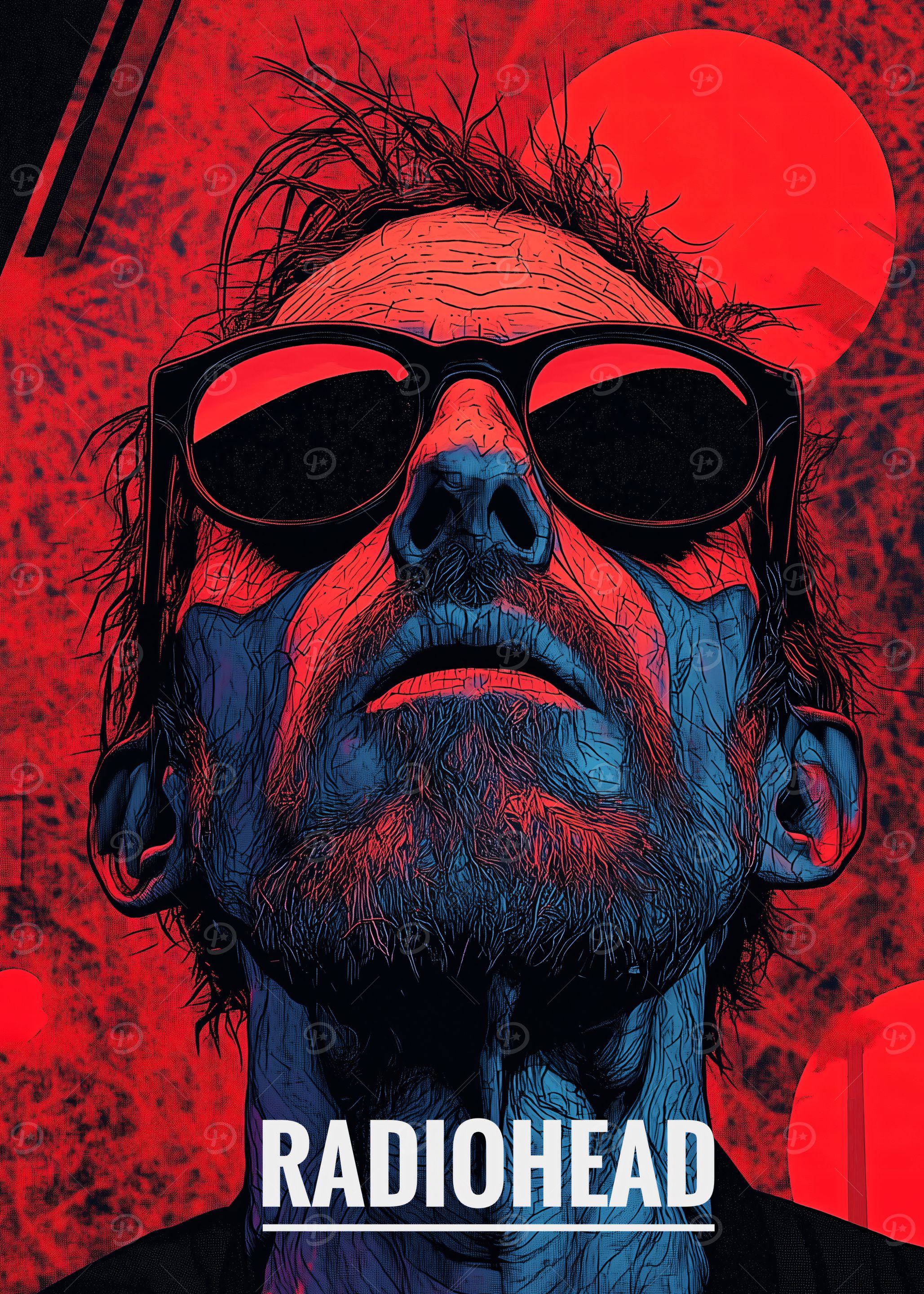 RADIOHEAD / The Giant Businessman ポスター 2003 RADIOHEAD PAY ATTENTION Poster Print Artist Proof! by