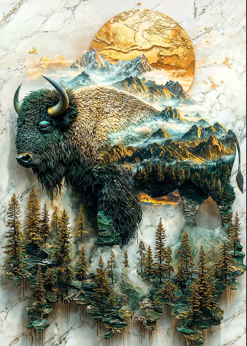 Guardian of the Wilds — from the Avatars Of Nature collection, a Pixaverse metal print