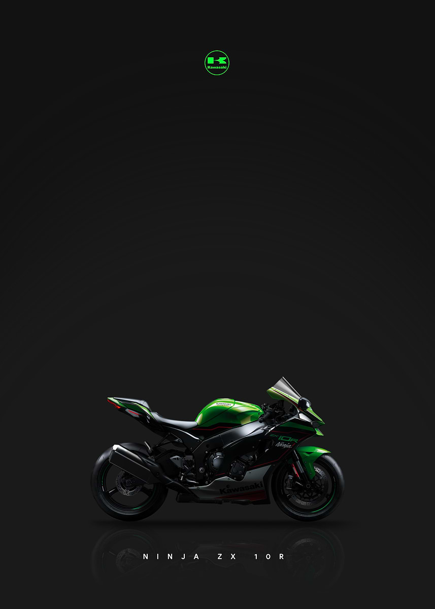 Kawasaki Ninja ZX-10R Motorcycle' Poster, picture, metal print