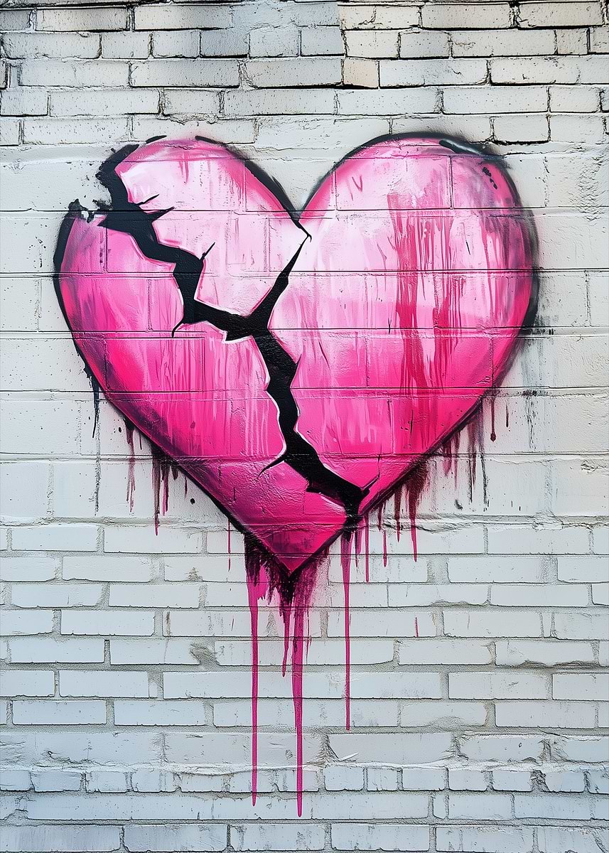 Broken Heart ' Poster, picture, metal print, paint by Paulo José