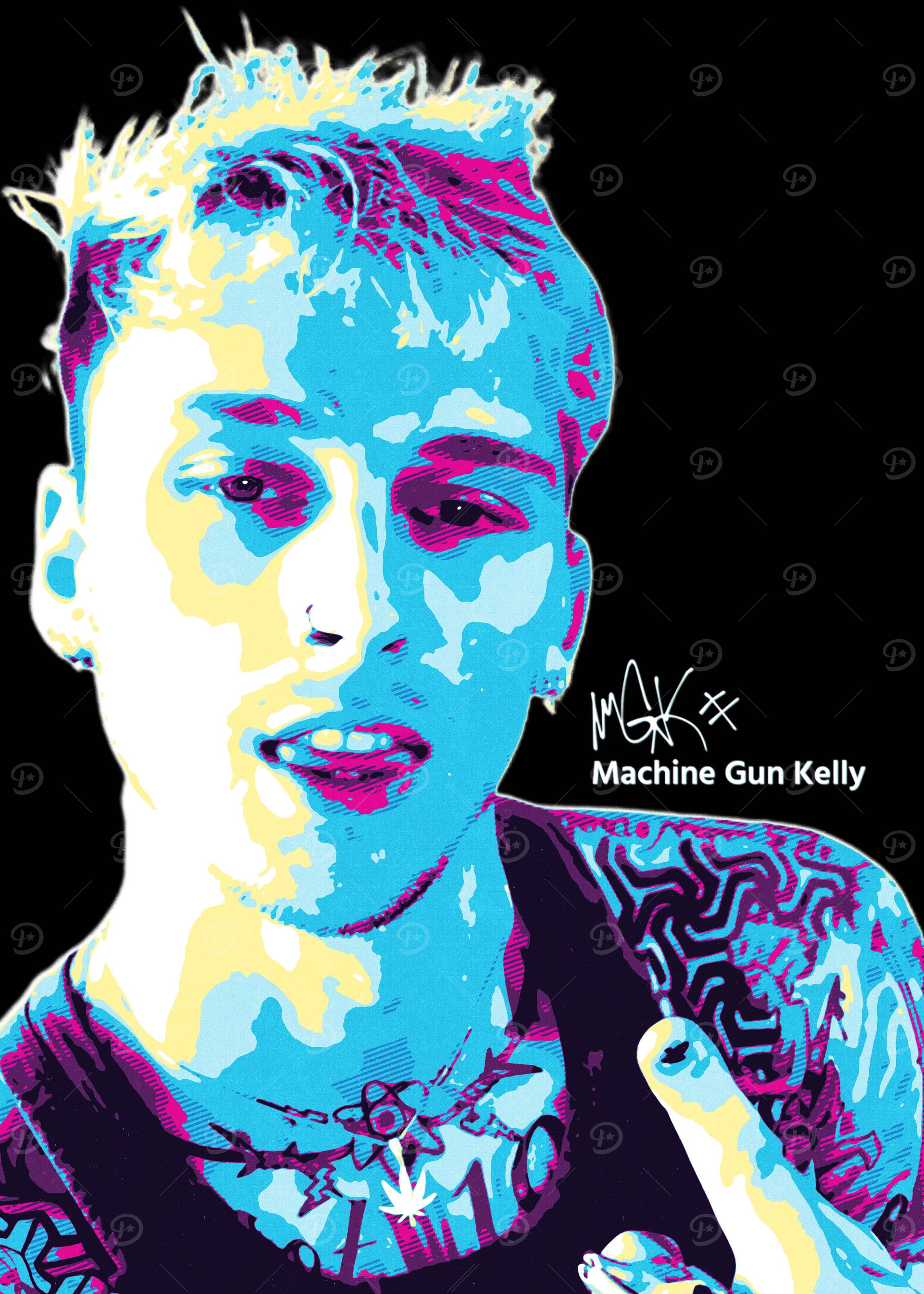 マシーンガンケリー絵 Machine Gun Kelly Art Machine Gun Kelly Pop Art Portrait' Poster, picture, metal