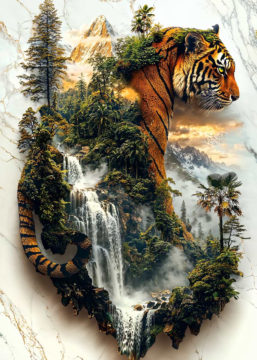 Guardian of Jungle's Might — from the Avatars Of Nature collection, a Pixaverse metal print