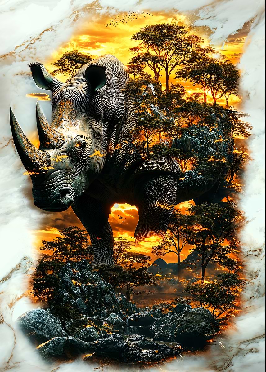 Guardian of the Savanna — from the Avatars Of Nature collection, a Pixaverse metal print