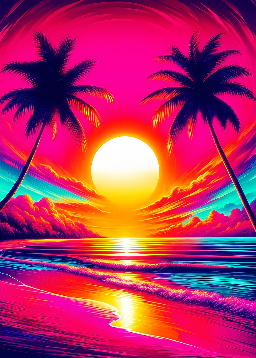 邦楽 Dragon Ash/Sunset Beach Premium Ver Sunset Beach Paradise' Poster, picture, metal print, paint