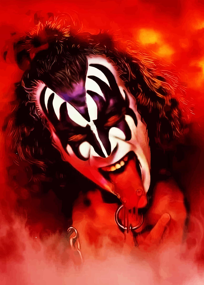 KISS Demon Portrait' Poster, picture, metal print, paint by lisa