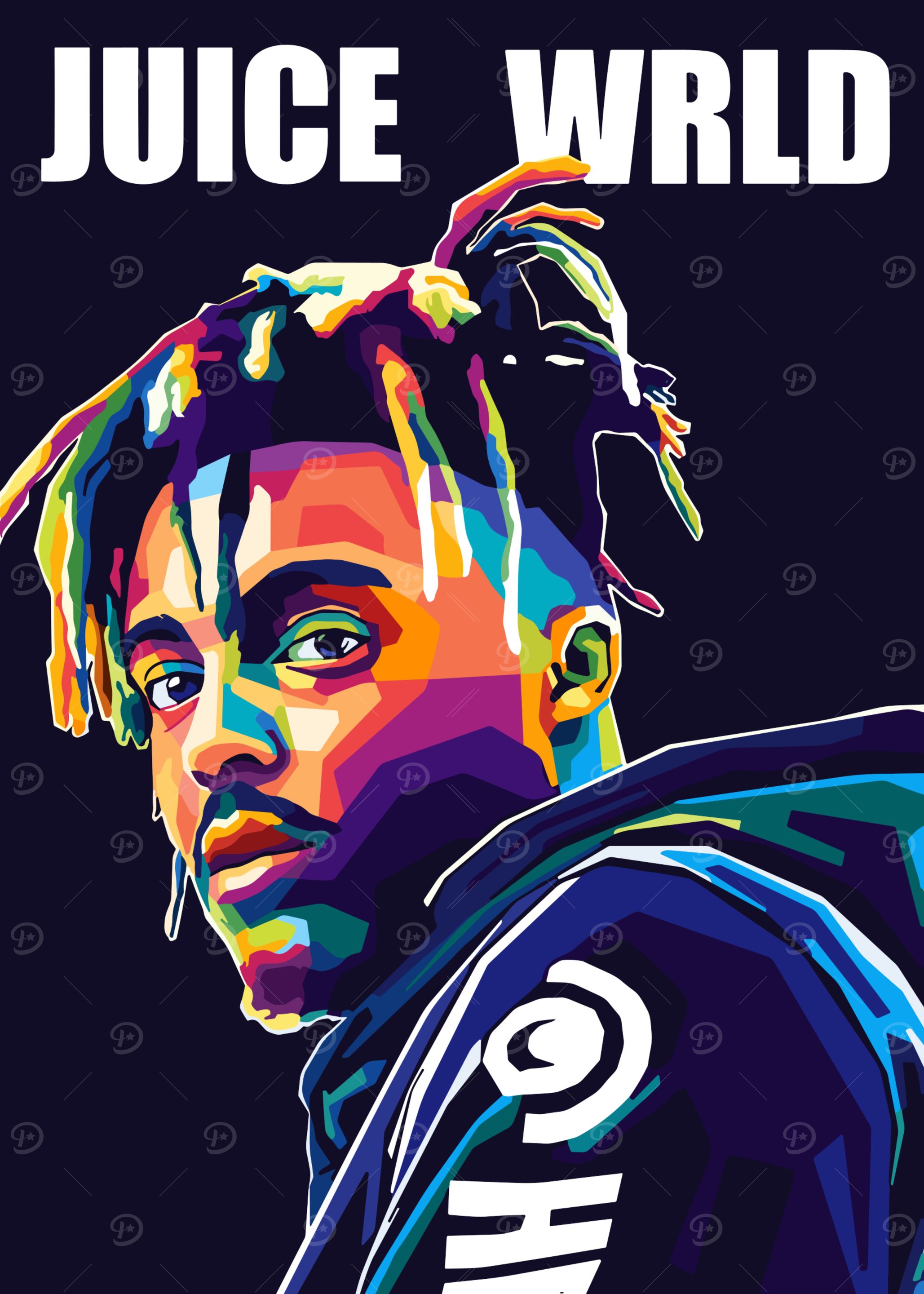 ポスター Juice Wrld poster Juice WRLD - Fighting Demons Album Cover Wall Poster with