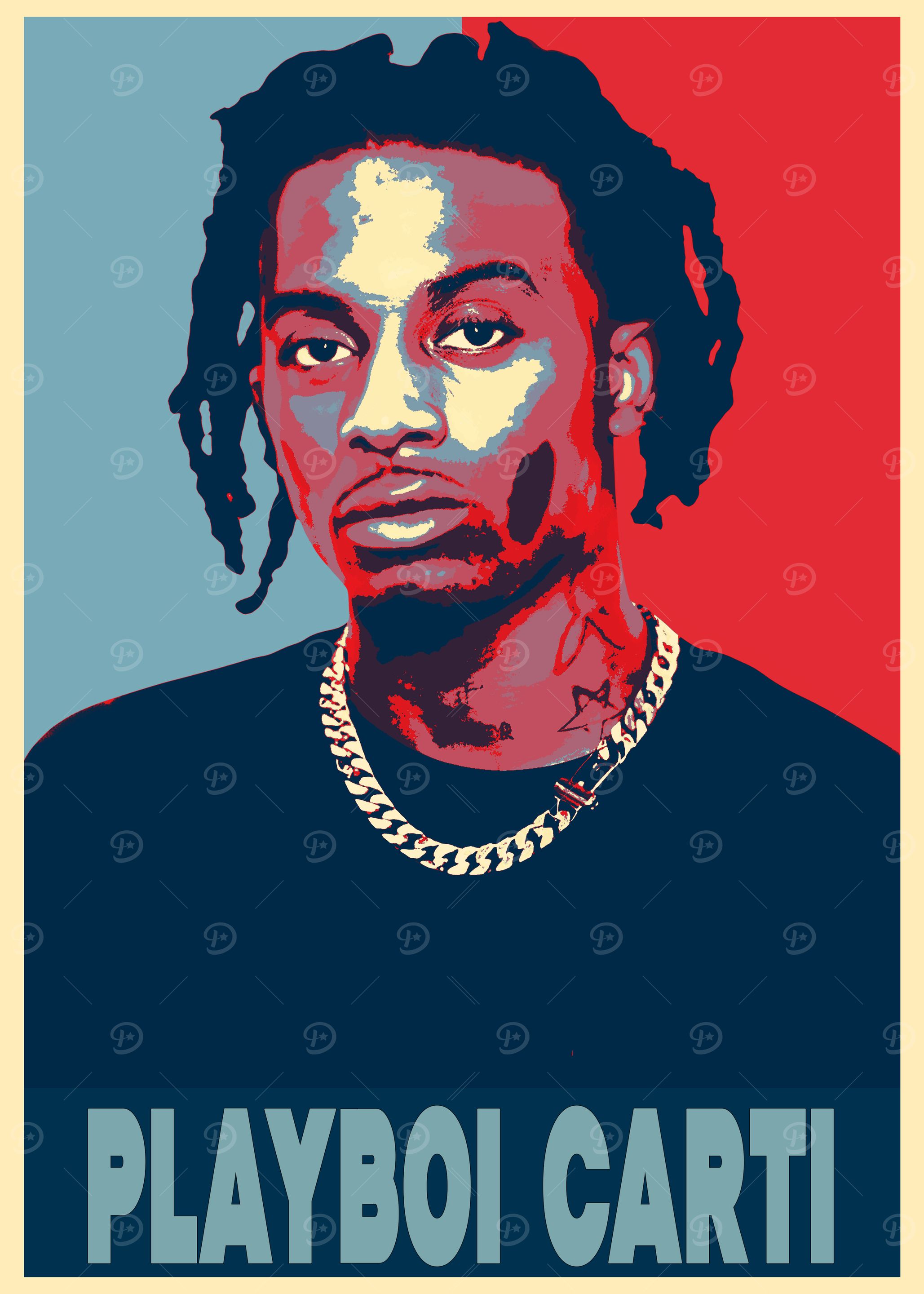 Playboi Carti hopestyle' Poster, picture, metal print, paint by