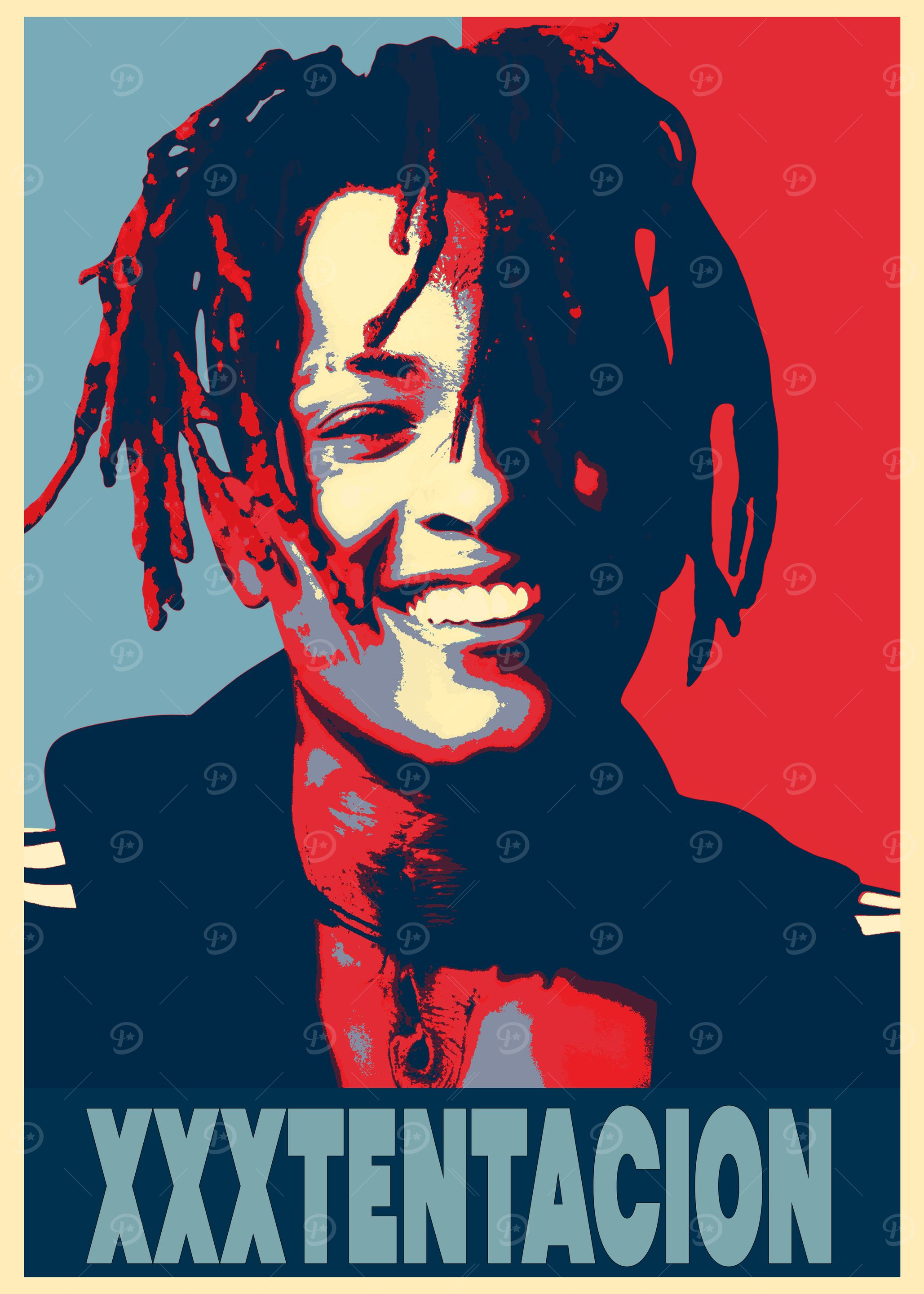 XXXTentacion Poster' Poster, picture, metal print, paint by CLOVE