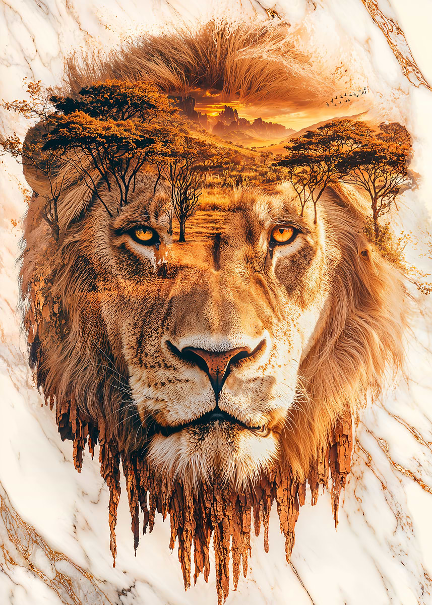 Guardian of the Plains — from the Avatars Of Nature collection, a Pixaverse metal print