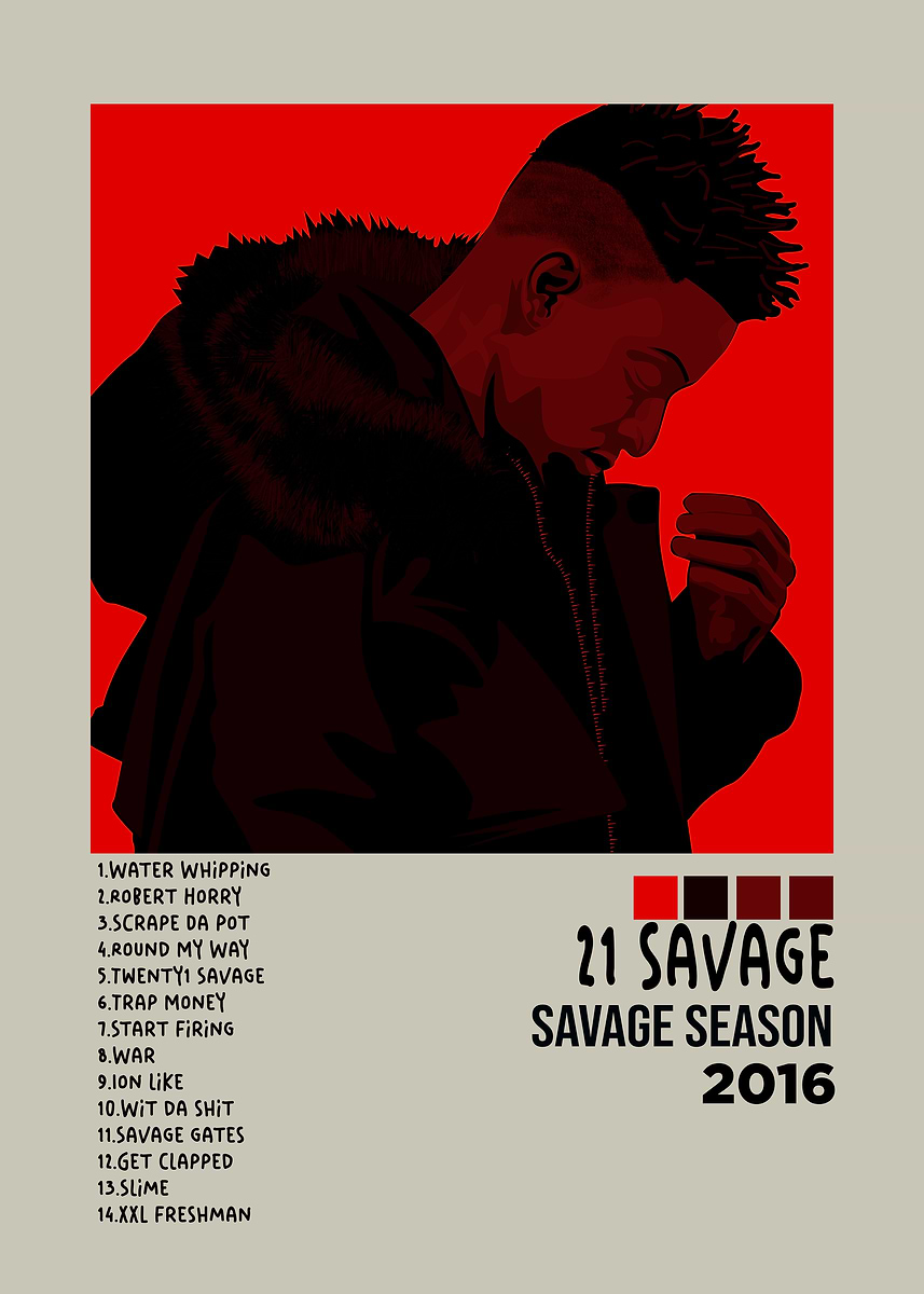 21 Savage Savage Season Album Cover' Poster, picture, metal print